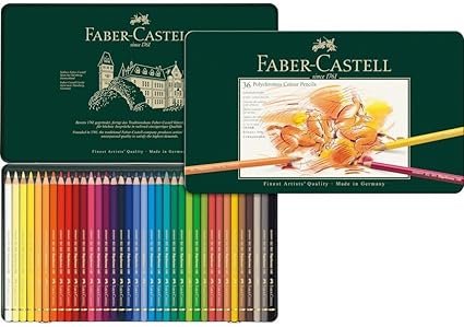 Faber-Castell Art & Graphic Polychromos Colour Pencil, Multicoloured, Tin of 36, for Art, Craft, Drawing, Sketching, Home, School, University, Colouring