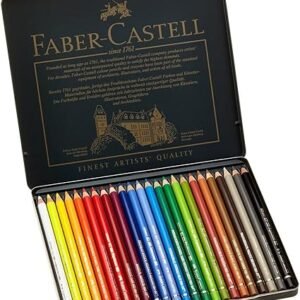 Faber-Castell Art & Graphic Polychromos Colour Pencil, Multicoloured, Tin of 24, for Art, Craft, Drawing, Sketching, Home, School, University, Colouring